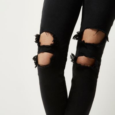 Black ripped Alannah relaxed skinny jeans